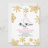 Figura: Aniversário do Floco de Neve Dourado Rosa 