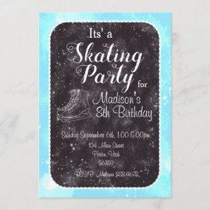 Convite Figura Skating Birthday Invitation