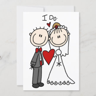 Convite Figuras do Stick de Casamento Adicionar seu Convit