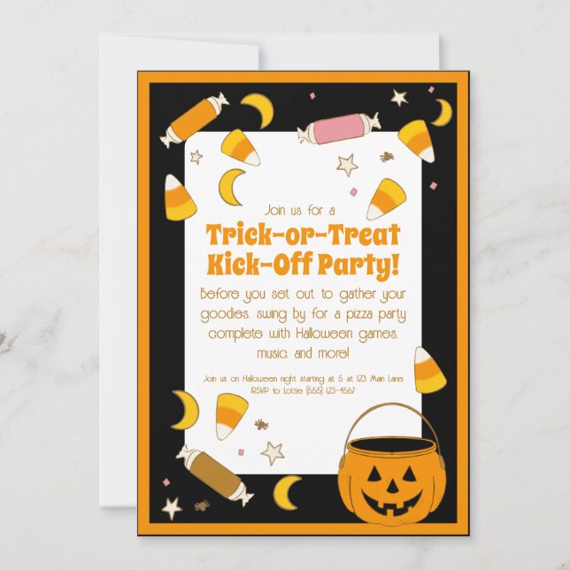 Convite Figurino do Dia das Bruxas ou Parte de Tronco ou d (Frente)