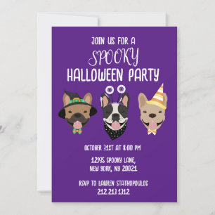 Convite Figurinos de Halloween do Buldogue Francês