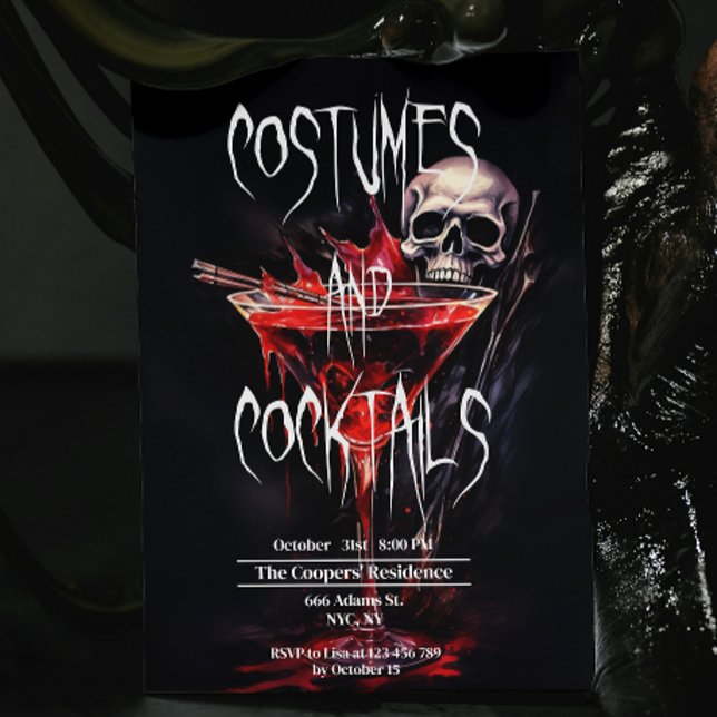 Convite Figurinos e cocktails Halloween sangrento de adult (Criador carregado)
