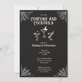 Convite Figurinos e Cocktails negros e brancos no Hallowee
