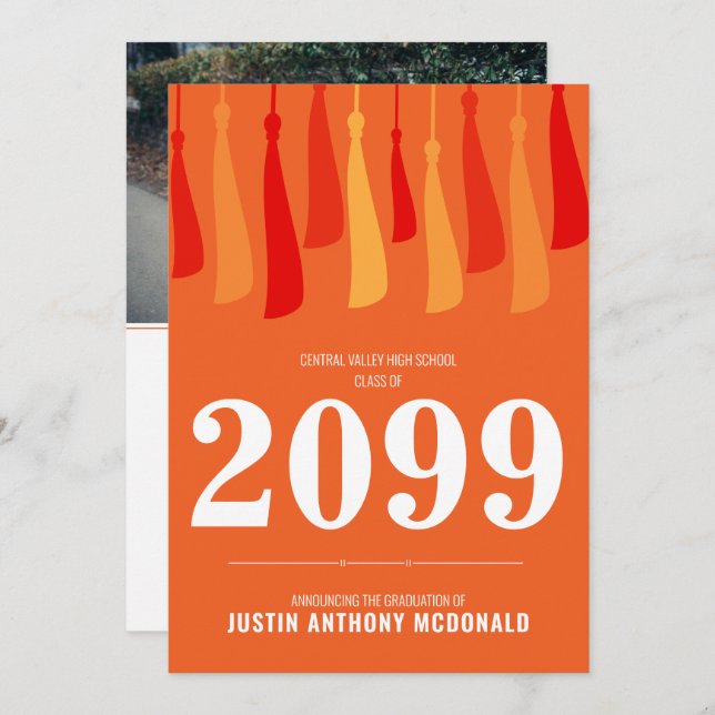 Convite Fila Laranja de Formatação Fotográfica de Tasilela (Frente/Verso)