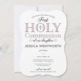 Convite Filha da Primeira Sagrada Comunhão Tipográfica