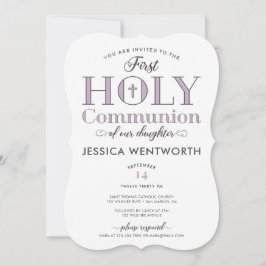 Convite Filha da Primeira Sagrada Comunhão Tipográfica