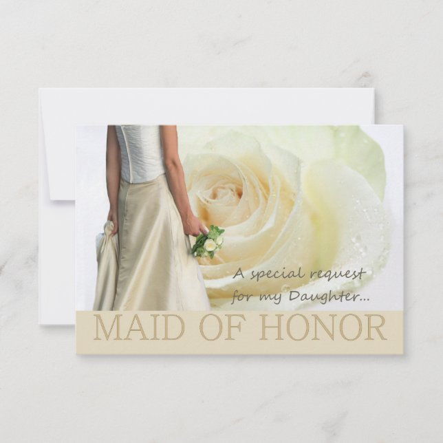 Convite Filha, por favor, seja minha Madrinha de casamento (Frente)