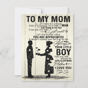 Convite Filho Carta para minha mãe, Presente especial para