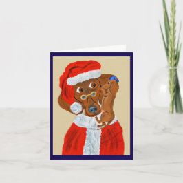 Convite Filhote de Dachshund contando ao Papai Noel seus d