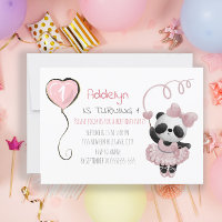 Filhote de Urso Panda Rosa Bailarina 1º Aniversári