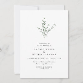 Convite Filial Elegante Simples Deixa Casamento Botânico