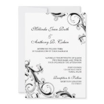 Filigree Swirl Black w/White Casamento 5x7