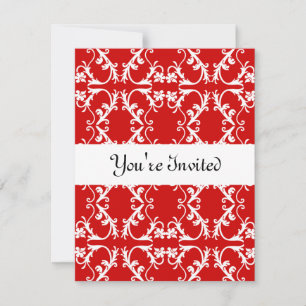 Convite FiligreeWhite, WhiteStripe, você é convidado