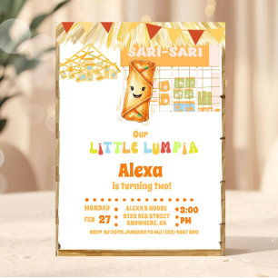 Convite Filipino Little Lumpia Theme Birthday