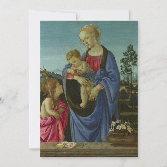 Convite Filippino Lippi - A Virgem e a Criança com Santo  (Frente)