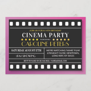 Convite Filme de Festa de aniversário Qualquer Idade de Ci
