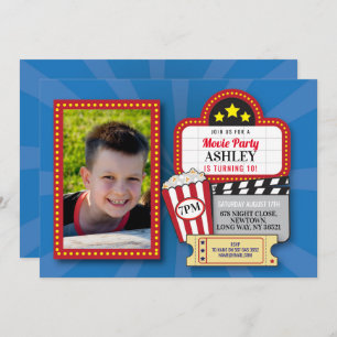 Convite Filme de Festas de aniversário Noturnas Qualquer I