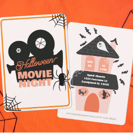 Convite Filme de Halloween Noite Louco Crianças Bonitas