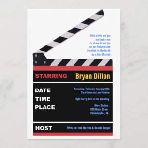 Convite FILMES HOLLYWOOD Pareciam Bar do Bar Mitzvah Convi