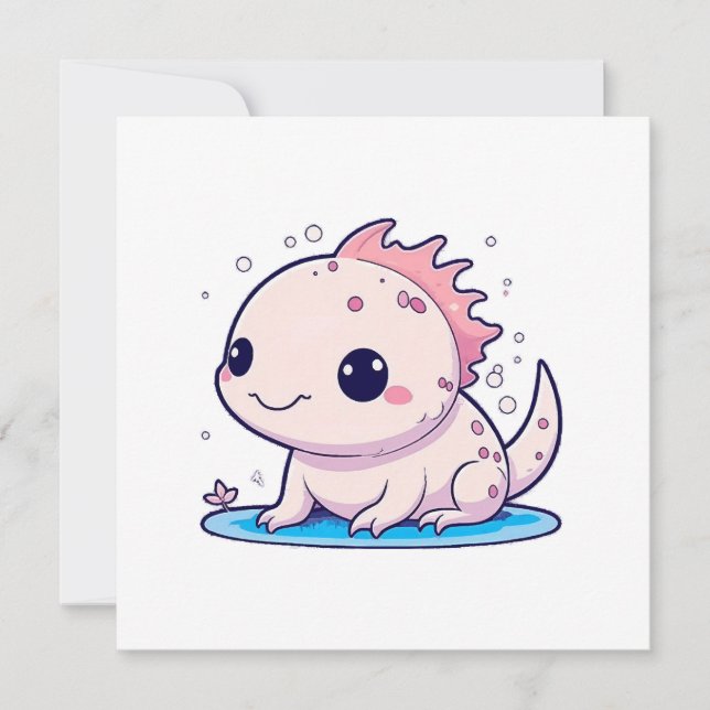Convite filósofo cute axolote (Frente)