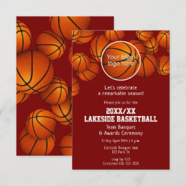 Convite fim da temporada de basquetebol banquete QUALQUER