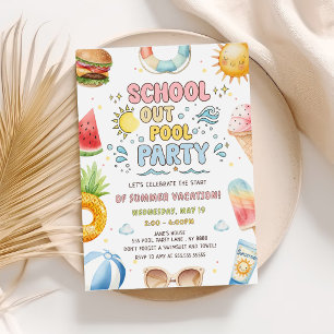 Convite Fim das Aulas Festa na Piscina Início das Férias d