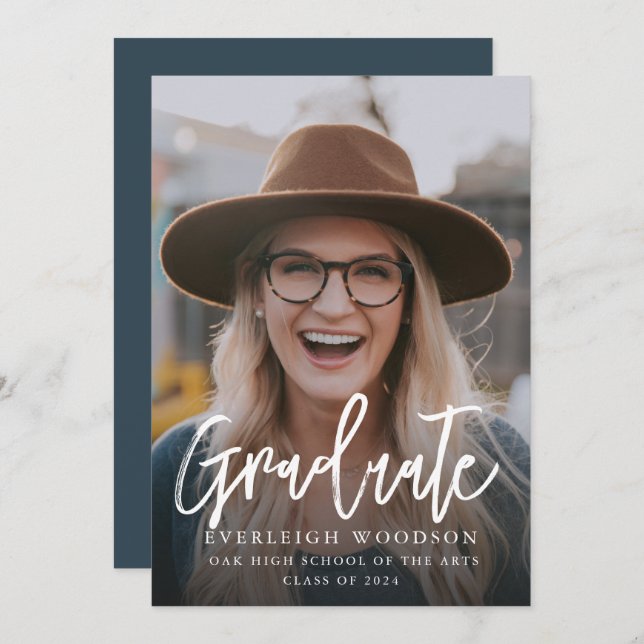 Convite Fim de Curso Foto Simples Turma de 2024 (Frente/Verso)