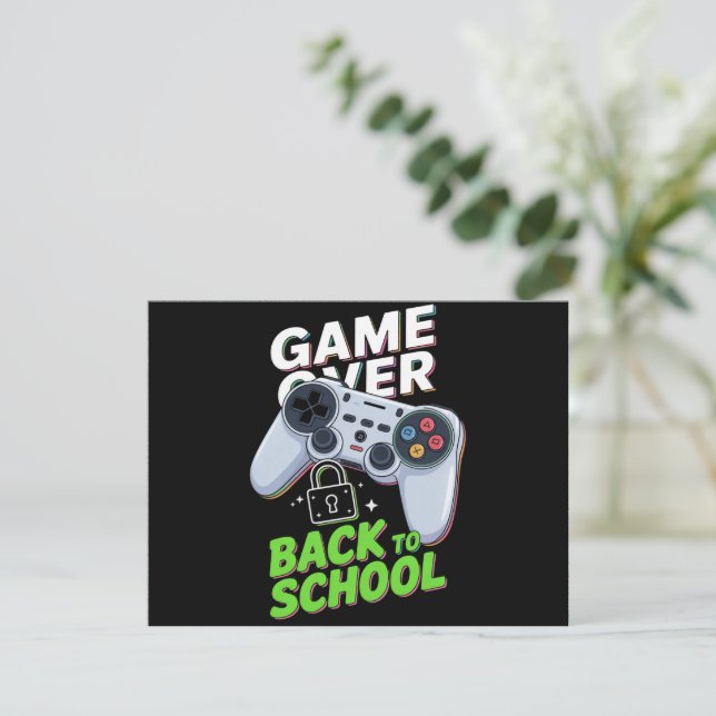 Convite Fim de Jogo De Volta à Escola Engraçado Primeiro D (Em pé/Frente)
