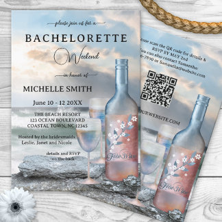 Convite Fim de semana da Bachelorette de Praia e Vinho