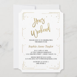 Convite Fim de semana da Bachelorette Dourada Luxury