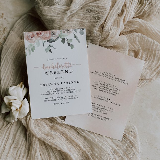 Convite Fim de Semana da Bachelorette Rosa Rosa Rosa Rosa  (Criador carregado)