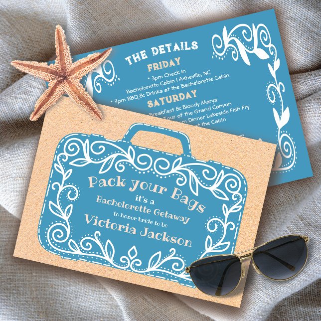 Convite Fim de Semana da Bagagem de Raparigas Itinerárias (Criador carregado)