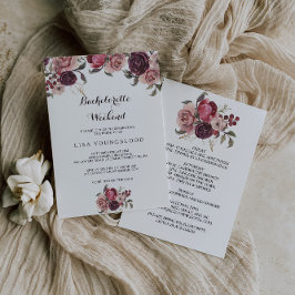 Convite Fim de Semana da Burgundy Summer Bachelorette