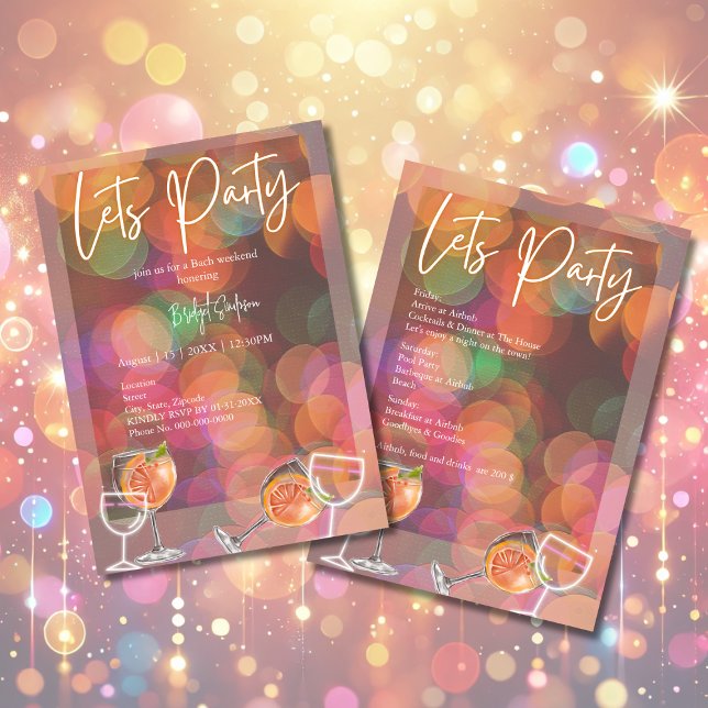 Convite Fim de semana da despedida de solteira e coquetel (Criador carregado)