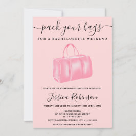 Convite Fim de semana da solha de sacos de cor rosa-claro