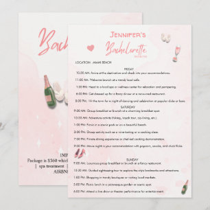 Convite Fim de Semana da Solteira Itinerário Editável