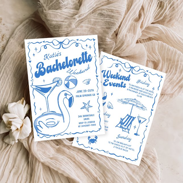 Convite Fim de Semana da Última Bachelorette de Praia Azul (Criador carregado)
