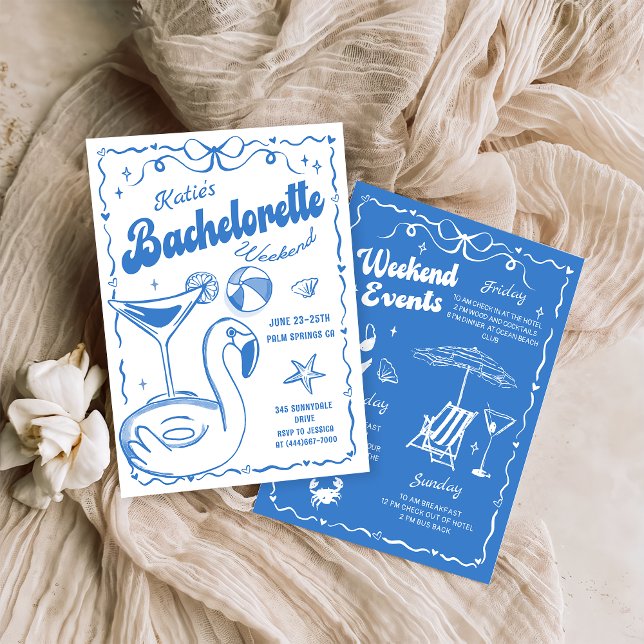 Convite Fim de Semana da Última Bachelorette de Praia Azul (Criador carregado)