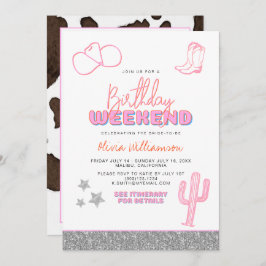 Convite Fim de Semana de Aniversário do Deserto da Cowgirl