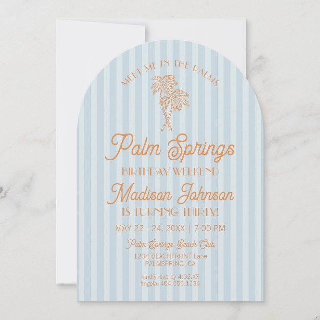 Convite Fim de Semana de Aniversário do Pastel Beach Prima (Frente)