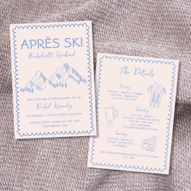 Convite Fim de Semana de Apres Ski Winter Bachelorette (Apres Ski Winter Bachelorette Weekend Invitation)