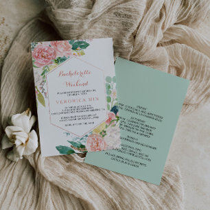 Convite Fim de Semana de Bachelorette Floral Primavera Ros