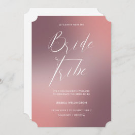 Convite Fim de Semana de Bachelorette Gradient Ombré Blush
