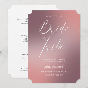 Convite Fim de Semana de Bachelorette Gradient Ombré de B