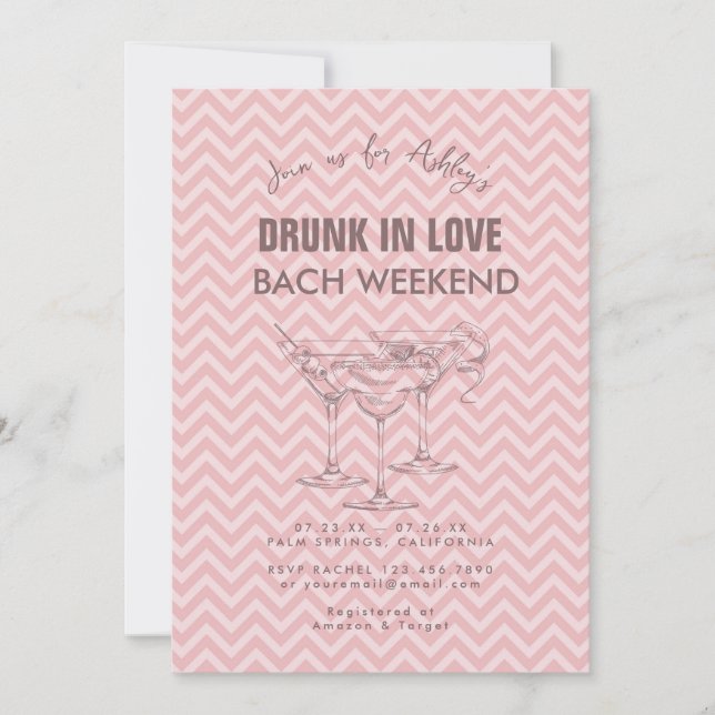 Convite Fim de Semana de Bachelorette Retro (Frente)