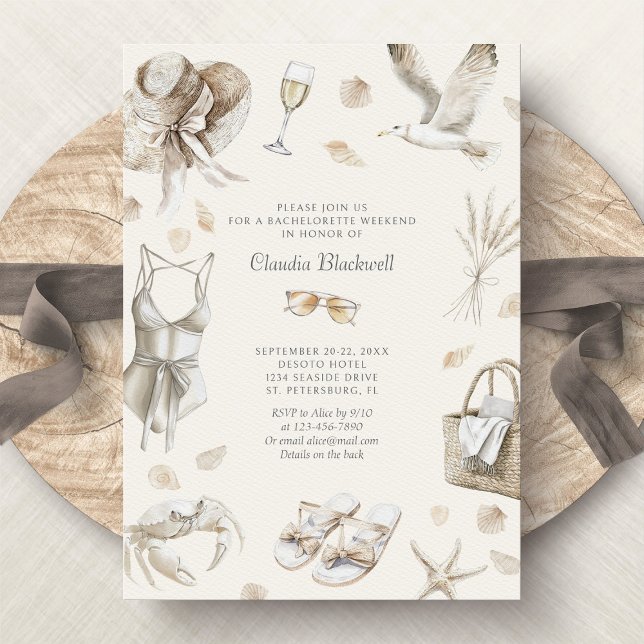 Convite Fim de Semana de Bachelorette Tropical da Costa da (Criador carregado)