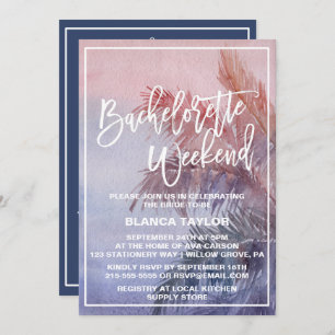 Convite Fim de Semana de Bachelorette Tropical Sunset