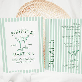 Convite Fim de Semana de Bachelorette Verde Bikinis & Mart