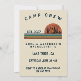 Convite Fim de Semana de Camping Personalizado para Desped