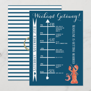 Convite Fim de Semana de Despedida de Solteira com Aquarel